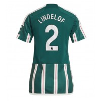 Fotballdrakt Dame Manchester United Victor Lindelof #2 Bortedrakt 2023-24 Kortermet